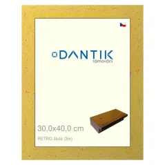 DANTIK obrázok, puzzle, fotorámik 30x40 | RETRO žltá (Plexi Clear)