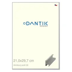 DANTIK rámeček na obraz, puzzle, fotku 21x29,7 | ALU profil 6030 Stříbrná matná (Sklo Čiré)