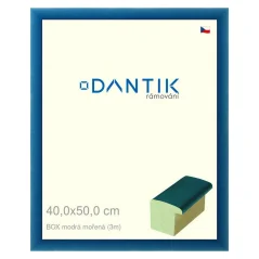 DANTIK obraz, puzzle, fotorámik 40x50 | BOX modré farbené (sklo číre)