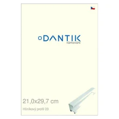 DANTIK rámeček na obraz, puzzle, fotku 21x29,7 | ALU profil 7003 Bílá matná (Sklo Čiré)