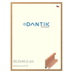 DANTIK rám na obrazy, puzzle, fotografie 30x40 | ALU profil 6035 Čerešňová dyha (Plexi Clear)