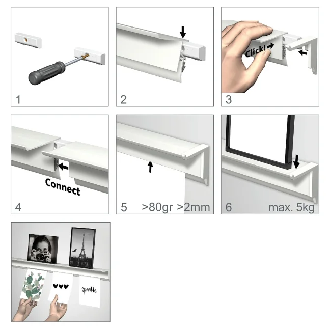 Závesný systém na obrazy SET Info Rail Plus 2m