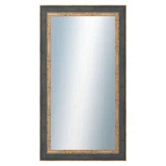DANTIK - Zarámované zrkadlo - rozmer s rámom cca 50x90 cm z lišty ZVRATNÁ modrozlatá plast (3068)