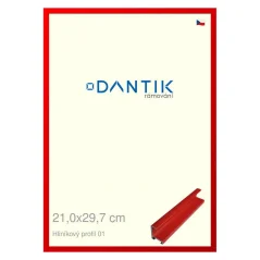 DANTIK obrázok, puzzle, fotorámik 21x29,7 | ALU profil 7001 Red Ferrari lesklý (sklo číre)