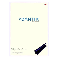 DANTIK rám na fotografie, puzzle, 59,4x84 | ALU profil 7002 modrá Azur matná (Plexi Clear)