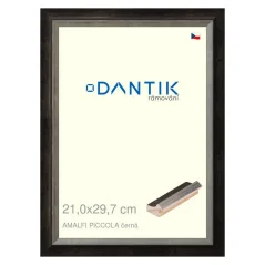 DANTIK obrázok, puzzle, fotorámik 21x29,7 | AMALFI piccola čierna (sklo číre)