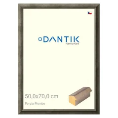 DANTIK rám na obrázky, puzzle, fotografie 50x70 | Forgia Piombo (Plexi Clear)