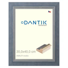 DANTIK rám na obrázky, puzzle, fotografie 30x40 | AMALFI modrý (Plexi Clear)