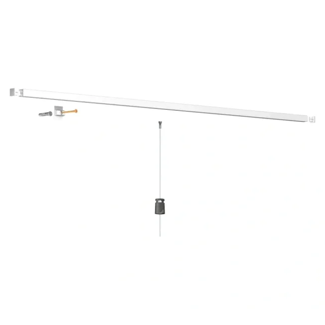 Závěsný systém na obrazy - SET Contour Rail bílá (4x perlon 4x MG1)