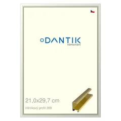 DANTIK obrázok, puzzle, fotorámik 21x29,7 | ALU profil 7269 Zlatý lesklý (sklo číre)
