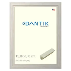 DANTIK rám na fotografie, puzzle, fotografie 15x20 | ANDRE White (sklo číre)