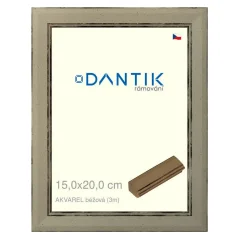 DANTIK obraz, puzzle, fotorámik 15x20 | AKVAREL béžová (sklo číre)