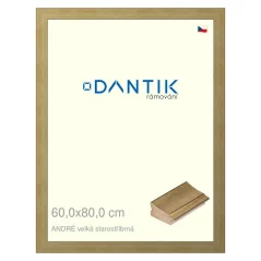 DANTIK rám na obrázky, puzzle, fotografie 60x80 | ANDRÉ veľký starožitný strieborný (Plexi Clear)
