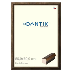 DANTIK rámik na obrázky, puzzle, fotografie 50x70 | Forgia Bronzea (Plexi Clear)