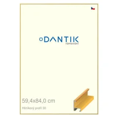 DANTIK rám na obrazy, puzzle, fotografie 59,4x84 | ALU profil 6030 Žltá dýha (Plexi Clear)