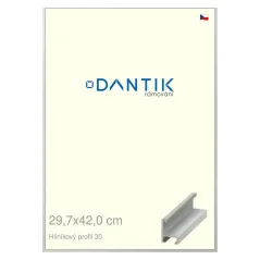 DANTIK rám na obrazy, puzzle, fotografie 29,7x42 | ALU profil 6030 Dýha farebná sivá svetlá (Plexi Clear)