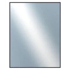 DANTIK - Zrkadlo v ráme - rozmery s rámom cca 70x90 cm z hliníka čiernej farby - P02-021 (7002021)