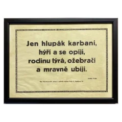 Cedule - Jen Hlupák karbaní (různé rámy) Cedule - Jen Hlupák karbaní (různé rámy)