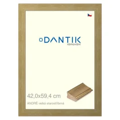 DANTIK rám na obrázky, puzzle, fotografie 42x59,4 | ANDRÉ veľký starožitný strieborný (Plexi Clear)