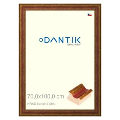 DANTIK rám na obrázky, puzzle, fotografie 70x100 | HRAD červená (Plexi Clear)