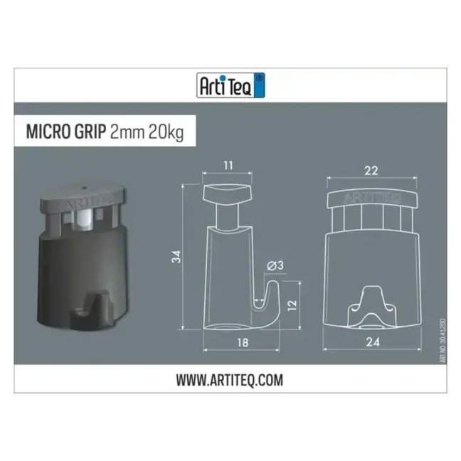 Závesný systém na obrazy Samosvorný háčik Micro Grip 2mm 20 Kg