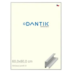 DANTIK rám na obrázky, puzzle, fotografie 60x80 | ALU profil 6001 Strieborný matný (Plexi Clear)