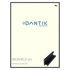 DANTIK rám na obrázky, puzzle, fotografie 30x40 | ALU profil 7273 Čierny matný (Plexi Clear)