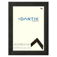 DANTIK rám na fotografie, puzzle, 42x59,4 | SARTORI listy čierne (Plexi Clear) DANTIK rám na fotografie, puzzle, 42x59,4 | SARTORI listy čierne (Plexi Clear)