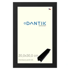 DANTIK rám na obrázky, puzzle, fotografie 20x30 | ALU profil 7005 čierny matný (sklo číre)