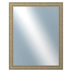 DANTIK - Zarámované zrkadlo - rozmer s rámom cca 80x100 cm z lišty ZVRATNÁ bielozlatá plast (3067)
