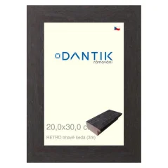 DANTIK obraz, puzzle, fotorámik 20x30 | RETRO tmavosivá (sklo číre)