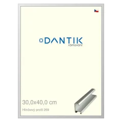DANTIK rám na obrázky, puzzle, fotografie 30x40 | ALU profil 7269 Strieborný matný (Plexi Clear)