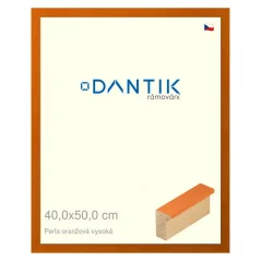 DANTIK obraz, puzzle, fotorámik 40x50 | PERLA oranžová vysoká (sklo číre)