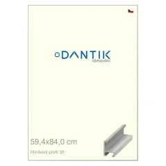 DANTIK rám na obrazy, puzzle, fotografie 59,4x84 | ALU profil 6030 Dýha farebná sivá svetlá (Plexi Clear)