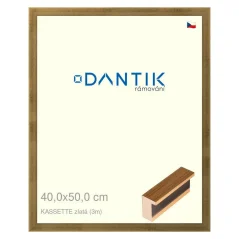DANTIK obraz, puzzle, fotorámik 40x50 | KASSETTE gold (Glass Clear)