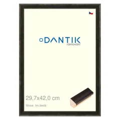 DANTIK rám na obrázky, puzzle, fotografie 29,7x42 | Mosa tmavosivá (Plexi Clear)