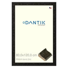 DANTIK rám na obrázky, puzzle, fotografie 80x120 | PRAHA čierna (Plexi Clear)