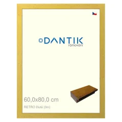 DANTIK obrázok, puzzle, fotorámik 60x80 | RETRO žltá (Plexi Clear)