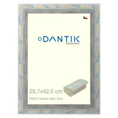 DANTIK rám na obrázok, puzzle, fotografiu 29,7x42 | PAINT green large (Plexi Clear)
