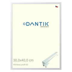 DANTIK rám na obrázky, puzzle, fotografie 30x40 | ALU profil 7003 biely matný (Plexi Clear)