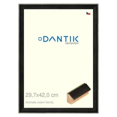 DANTIK rám na obrázky, puzzle, fotografie 29,7x42 | INCLINATA farba čierna (Plexi Clear)