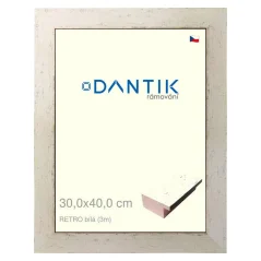 DANTIK rám na obrázky, puzzle, fotografie 30x40 | RETRO biely (Plexi Clear)