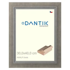 DANTIK rám na obrázky, puzzle, fotografie 30x40 | AMALFI sivá (Plexi Clear)