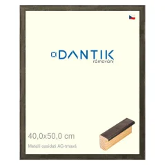 DANTIK obrázok, puzzle, fotorámik 40x50 | Kovové oidati AG tmavé (sklo číre)