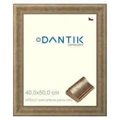 DANTIK rám na fotografie, puzzle, foto 40x50 | WING small silver patina (sklo číre)