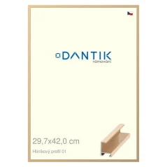 DANTIK rám na obrázky, puzzle, fotografie 29,7x42 | ALU profil 6001 Zlatý lesklý (Plexi Clear)
