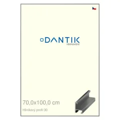DANTIK rám na obrázky, puzzle, fotografie 70x100 | ALU profil 6030 Oceľ (Plexi Clear)