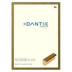 DANTIK obraz, puzzle, fotorámik 42x59,4 | Metalli oidati gold (Plexi Clear)