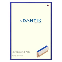 DANTIK rám na obrázky, puzzle, fotografie 42x59,4 | EVOQUE modrý (Plexi Clear)