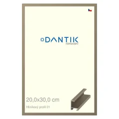 DANTIK rám na obrázky, puzzle, fotografie 20x30 | ALU profil 6001 šampanské (sklo číre)
